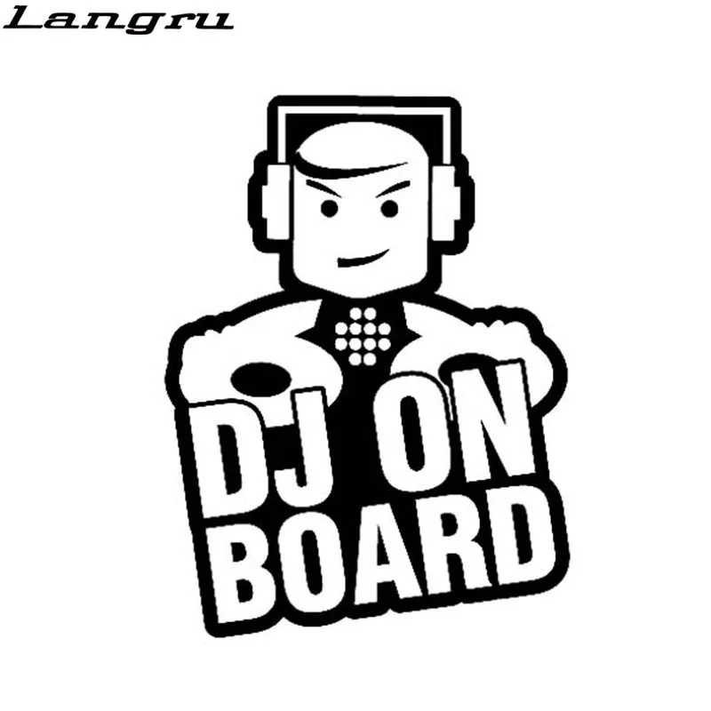 

Langru 12*16 см DJ на борту забавная безопасная виниловая наклейка наклейки для автомобиля мотоцикла аксессуары Jdm