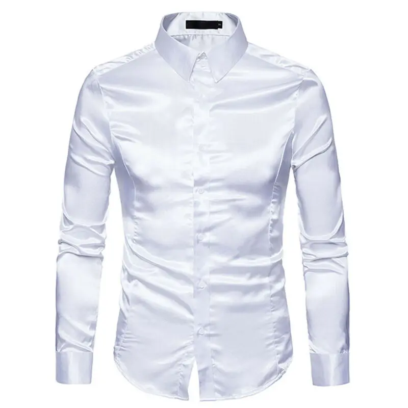 Повседневная официальная Мужская рубашка с длинным рукавом, деловая тонкая офисная рубашка, мужская хлопковая белая рубашка