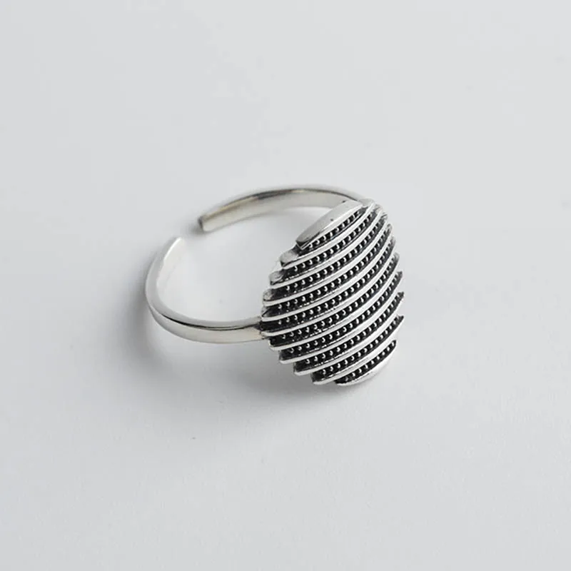 Jellystory, винтажное серебряное 925 Кольцо для женщин, геометрическая форма, регулируемое Открытое кольцо, хорошее ювелирное изделие, подарок на свадьбу,, кольцо - Цвет камня: JS-LSBFR518