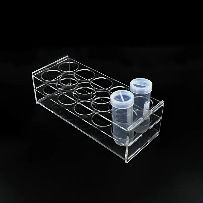 Plexiglass Rack For Centrifuge Tube 120ml Stand Place 10 Tubes Transparent Test Holder Diameter 45mm | Канцтовары для офиса и