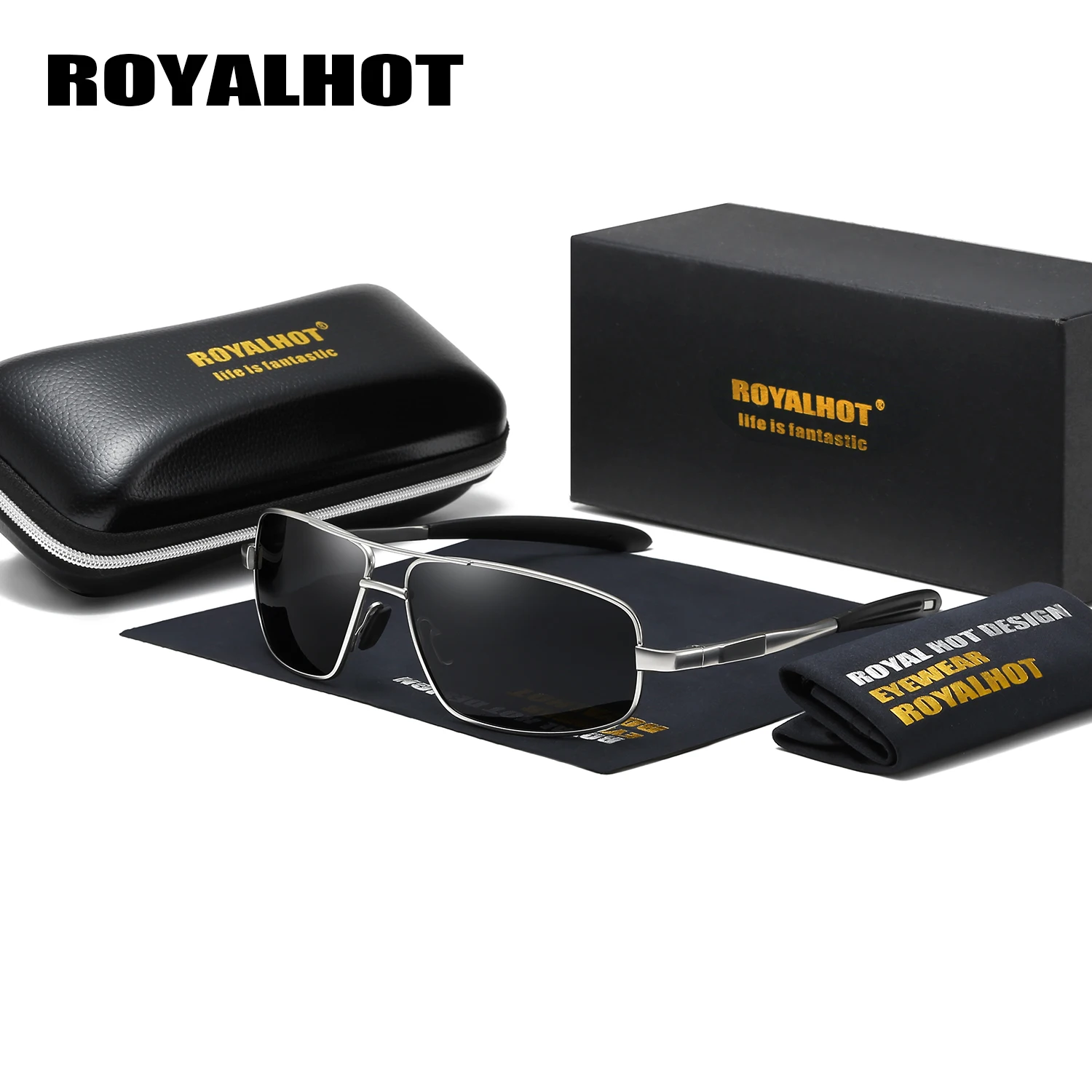 RoyalHot, мужские, женские, поляризационные, сплав, крутые, Прямоугольная оправа, солнцезащитные очки, для вождения, солнцезащитные очки, оттенки, Oculos masculino, мужские, 900138