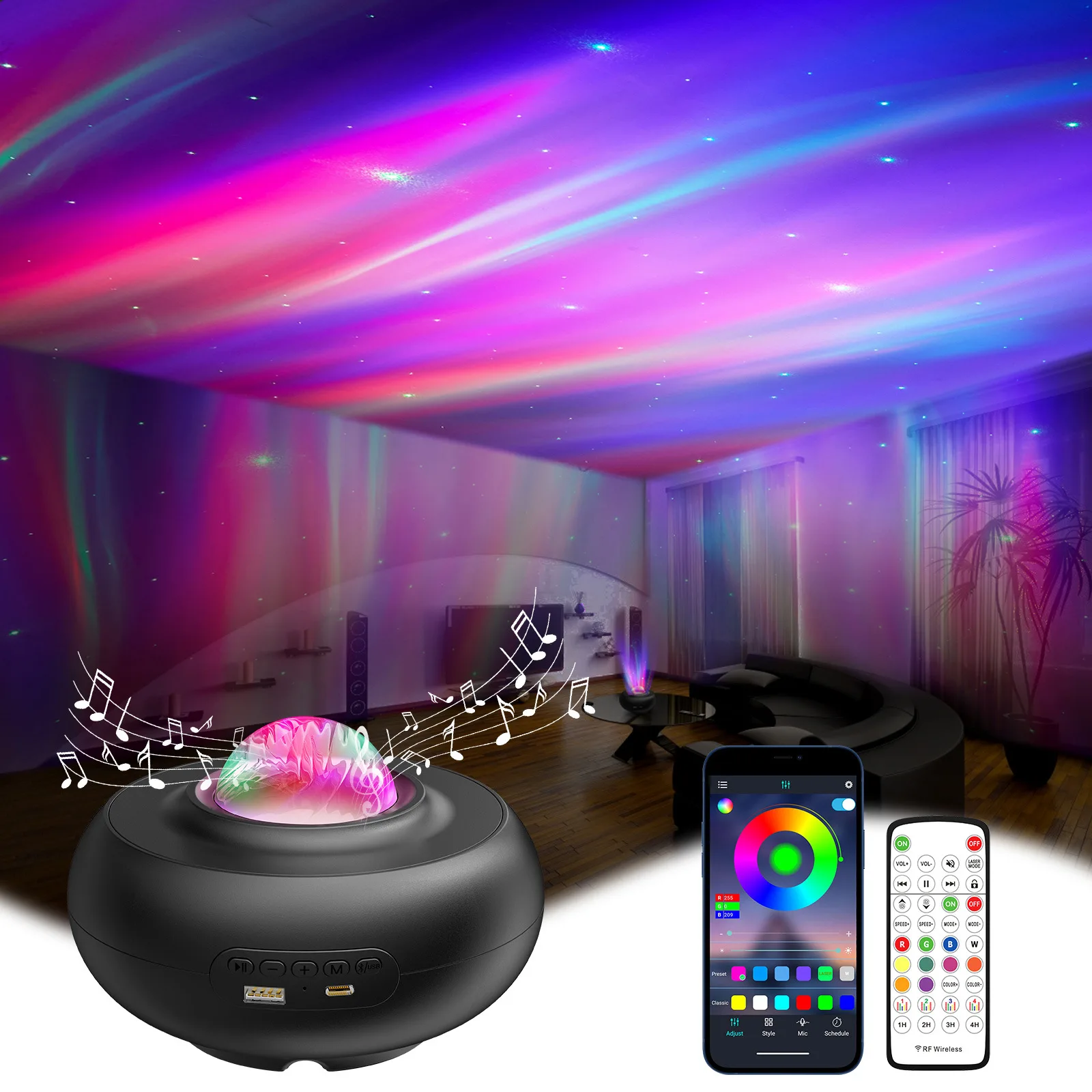 Diamond LED Night Light Realistic Aurora Borealis Projector Sleep Aid Xmas Gift 