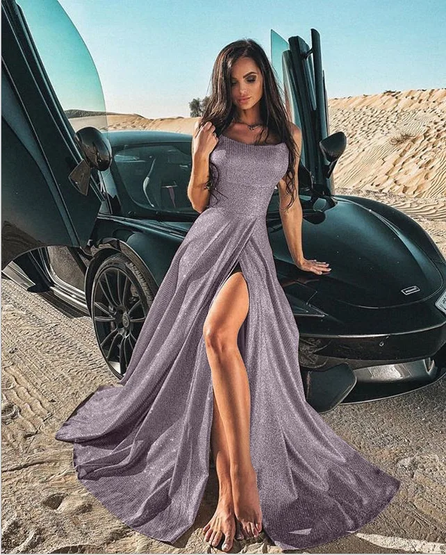 Элегантный чистый цвет летнее богемное пляжное платье серебряные женские платья Макси спагетти ремень Vestidos Verano