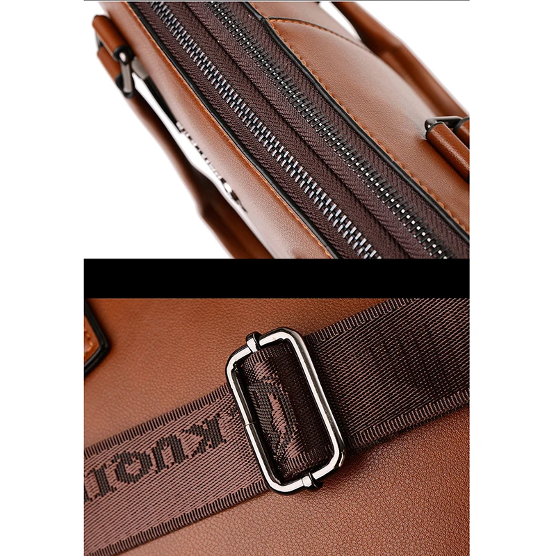 Men's Waterproof Leather Business Briefcase 14 Inch Laptop Tablet Leather Shoulder Bag Messenger Bag Men's Bag Tote
