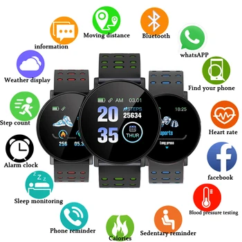 

2020 New 119plus Colorful Touch Screen 3D Sport Watch Pedometer Smart Watch Fitness Heart Rate Monitor Women Clock Smartwatch m4