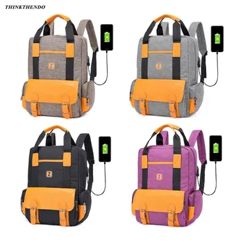 

Large Capacity Backpack Business Travel Laptop Daypack with USB Charging Port School Bookbag for Women Men THINKTHENDO 2019 New