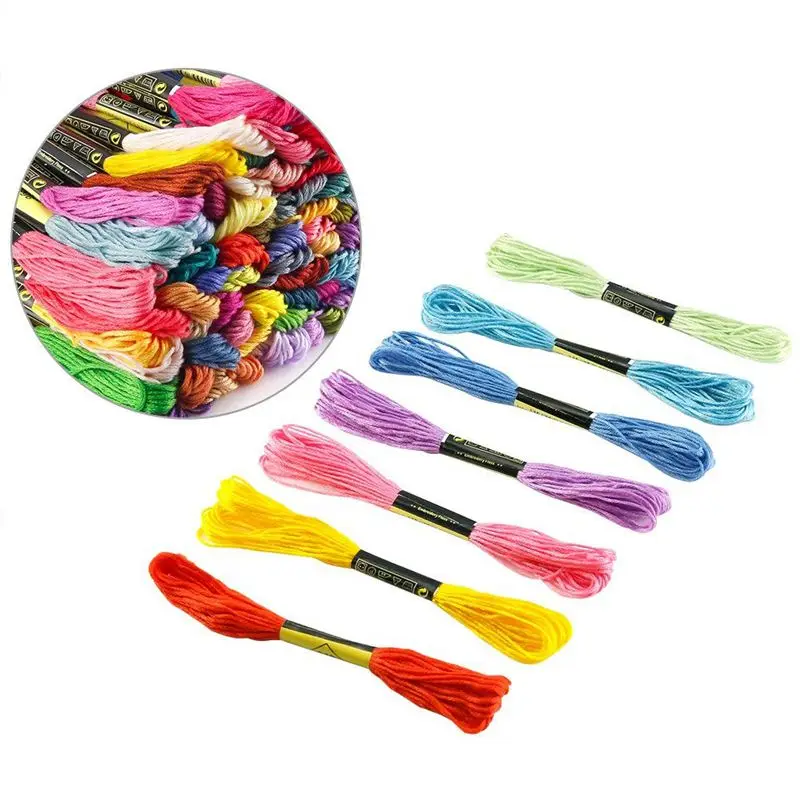 100 Skeins Embroidery Thread Random Colors Cotton Embroidery Floss with