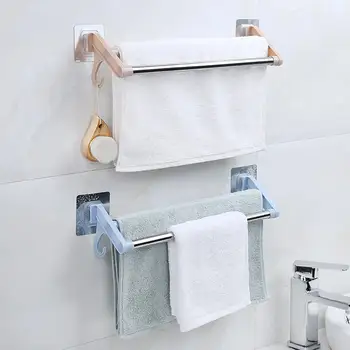 

Stainless Steel Double Towel Bar Rotating Towel Rack Bathroom Kitchen Wall-mounted Towel Polished Rack Holder Double Holder