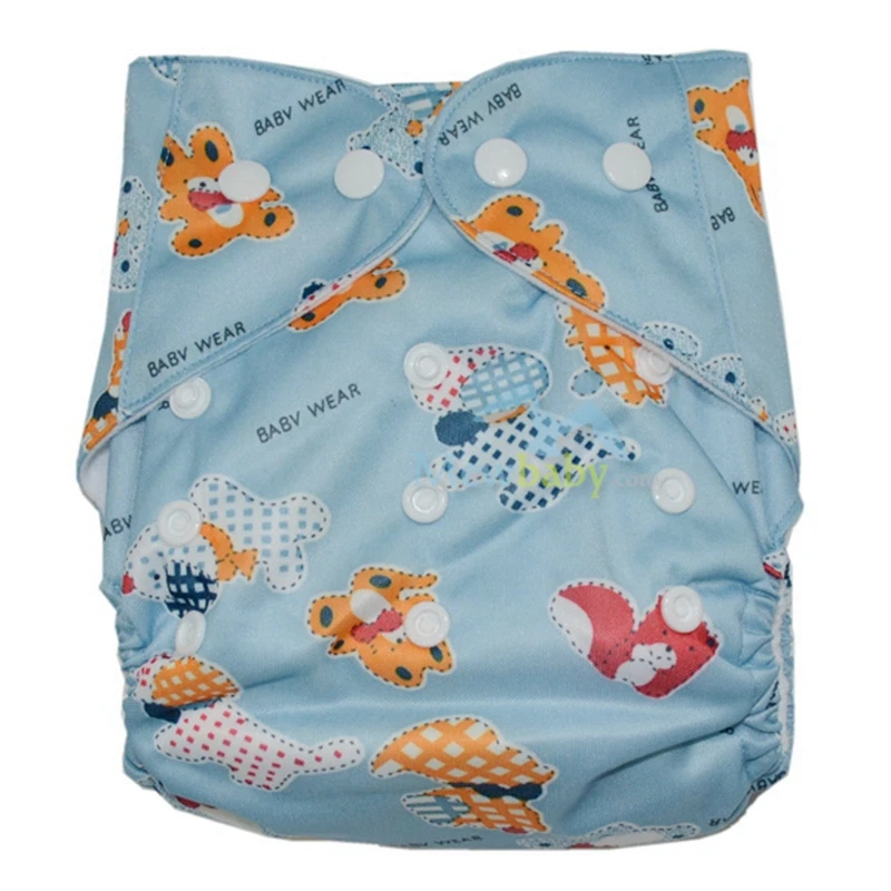 

One Size Fits All Baby Reusable Pocket Diaper Washable Diaper Cover with 1pc Microfiber Insert Suits Birth to Potty ET4
