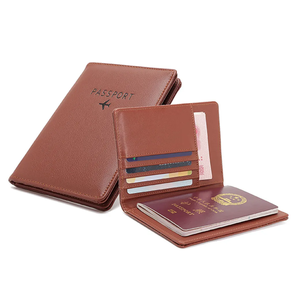 Molave Wallet Neutral Multi-purpose Travel Passport Wallet Passport Wallet Unisex Tri-fold Document Synthetic Leather Organizer