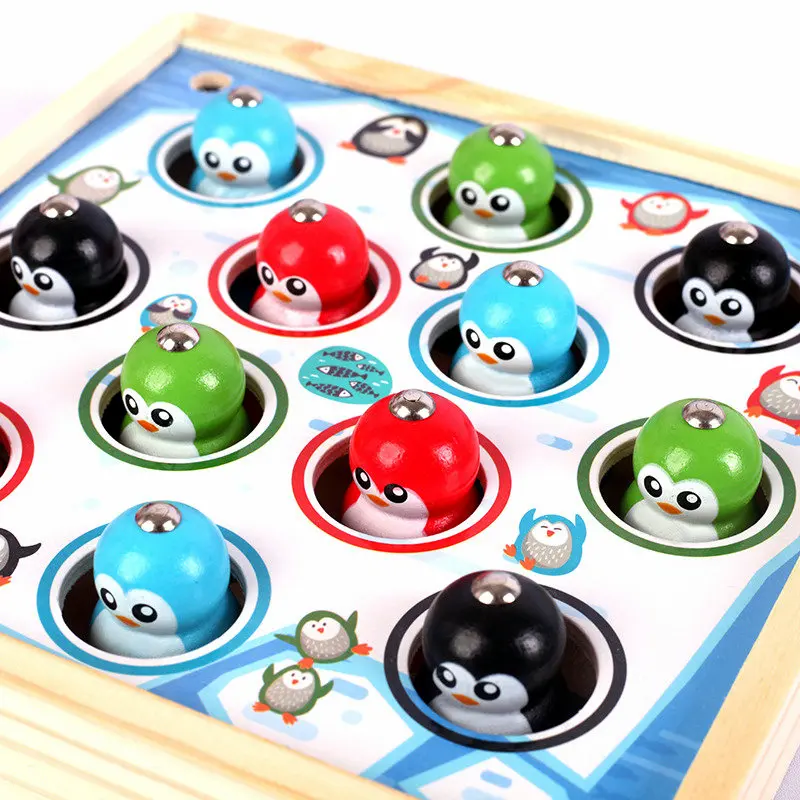Магнитные игрушки для рыбалки catch penguin новые деревянные 12 дюймов куклы пингвинов