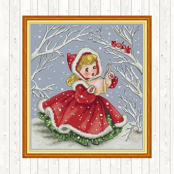 

Embroidery Cross Stitch Kit Count DMC Thread 14 11CT Aida Fabric Water-soluble Canvas Printed Cross Stich Needlework Hand Crafts