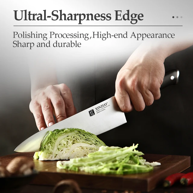 Xinzuo 8.5 ' Séf Kés Német 1.4116 Rozsdamentes Acél Éles Penge Cleaver Santoku Konyha Főző Hús Szeletes Szerszám Ébenfogantyú - Image 5