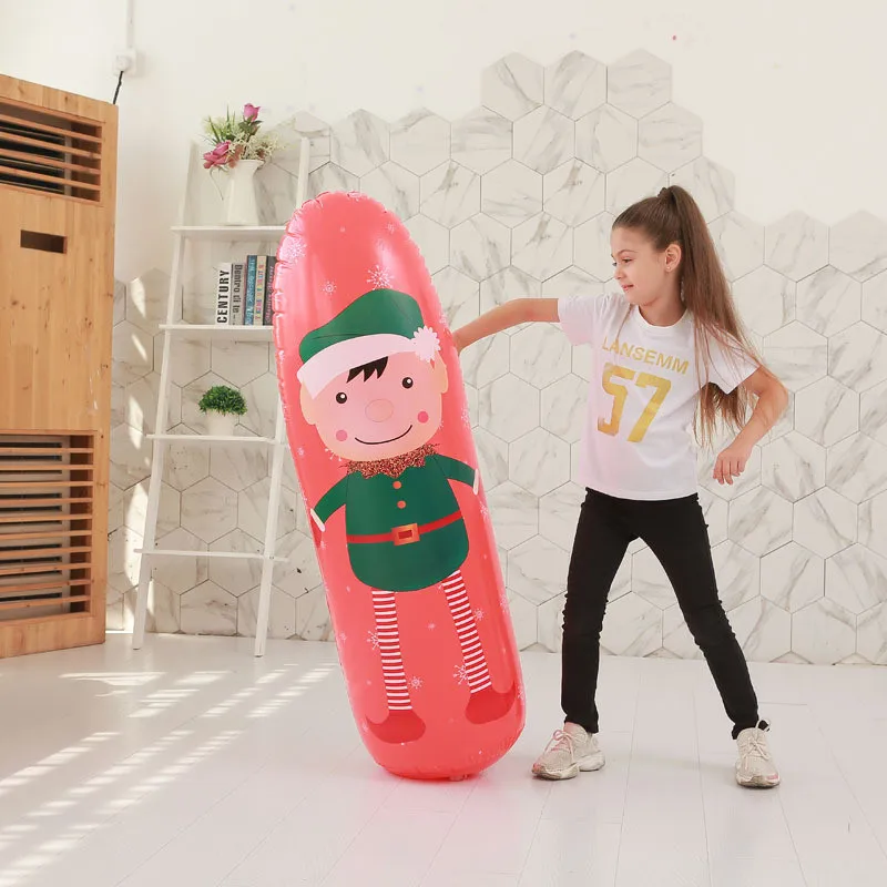 

Kids Taekwondo Equipment Inflatable Kick Boxing Bag Free-Stand Punching Bag Sandbag Pressure Relief Cartoon Toy for Children