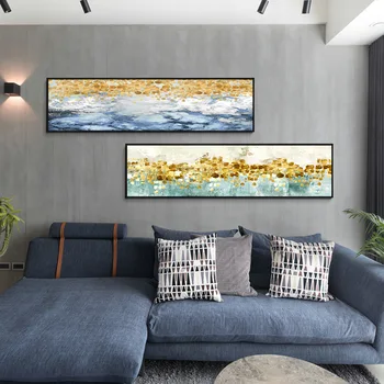 

Beautiful golden forest tree Green plant Nordic style Modern Wall Art Picture Canvas for porch room office hotel painting Decor