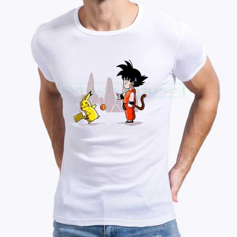

2020 Pokemon T-Shirt Men's Kawaii Japan Harajuku Style T-Shirt summer Dragon Ball Tee Shirts Fashion casual Hip hop street Tops