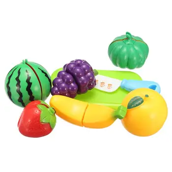 

8PCS Safe Children Play House Toy Plastic Food Toy Cut Fruit Vegetable Kitchen Baby Kids Pretend Play Educational Toys