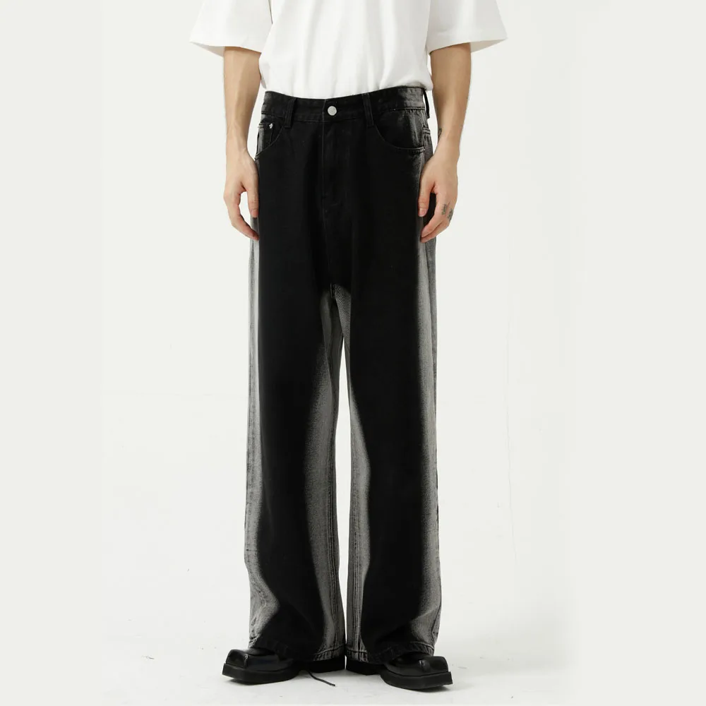 2021 Fashion Loose Straight Tie-dye Casual Denim Pants Man Streetwear Hip Hop Wide Leg Jeans Trousers Men Jean Pant