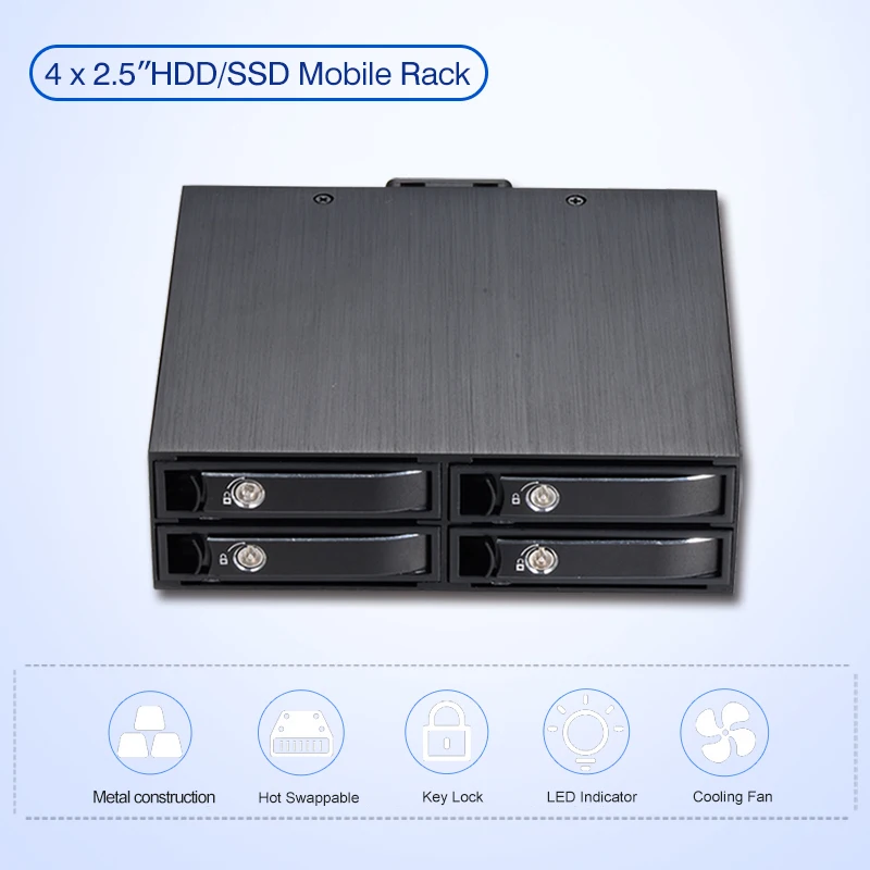 

Съемный корпус для жесткого диска, SSD, 2,5 дюйма, 4x5,25 дюйма