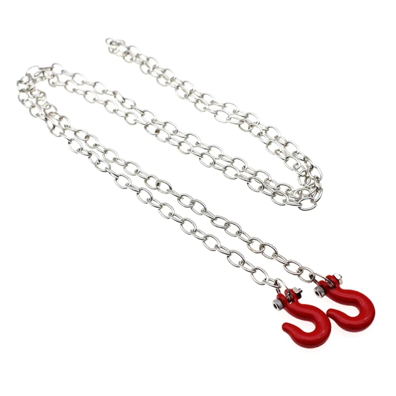 

New RC Car Metal Tow Hook Rescue Chain Decoration Accessories for SCX10 D90 1/10 Remote Control Rock Crawler Off-road Car Model