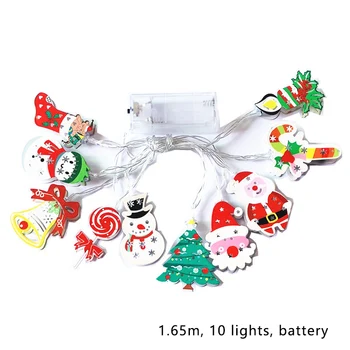

Santa Claus Christmas Tree Socks Snowman Lamp Battery LED Light String Christmas Decoration for Home Holiday Lighting New Year