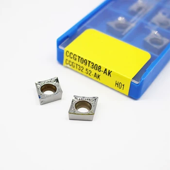 

10pcs CCGT09T308 AK H01 CCGT 09T304 Carbide Inserts for Aluminum Cutting Tool CNC Lathe Machine Turning Tools AL +TIN Alloy wood