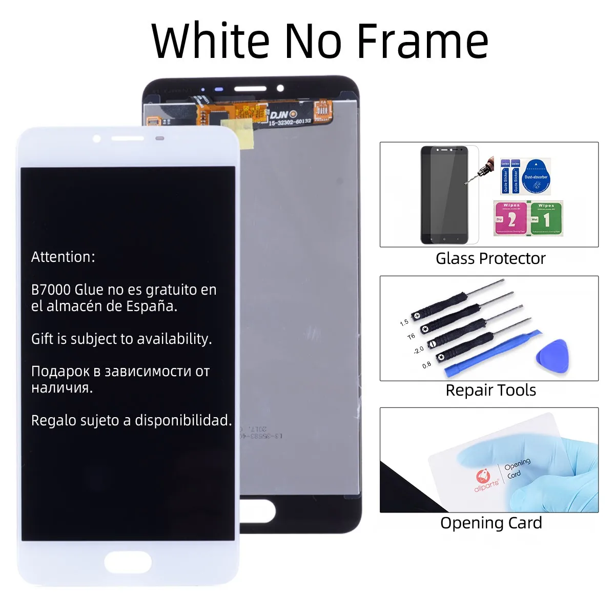 Дисплей для Meizu U20 LCD в сборе с тачскрином на рамке 5.5'' черный белый - Цвет: No Frame White