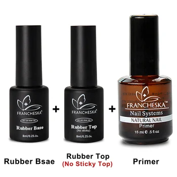 

Francheska rubber top base coat nail primer top base set kit tirnak oje nagels spulletjes gellak unghie bluzki unhas gel Lacquer