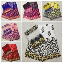 HL! белый цвет вышивка Базен riche с тюлем кружевная ткань африканская ткань Базен для женщин платье! J101308