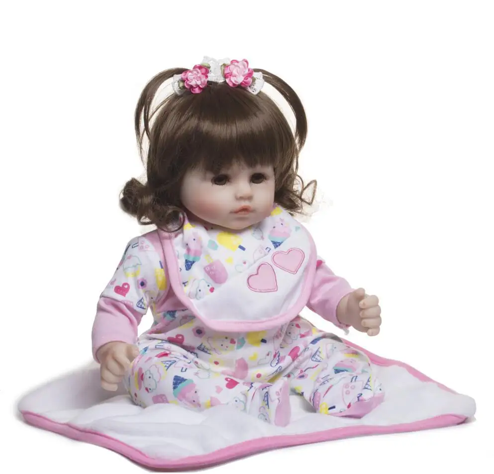 Pickwoo 18 дюймов 48 см bebes кукла-реборн для маленьких девочек Мягкие силиконовые куклы Boneca reborn Brinquedos Bonecas подарки на день детей игрушки