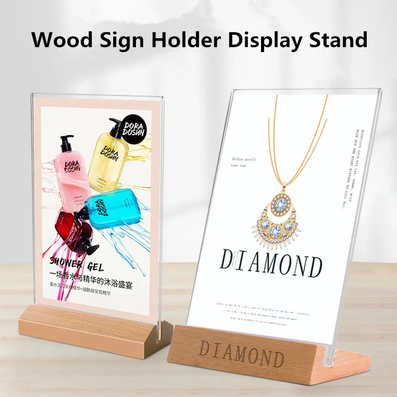 A4 Acrylic Sign Holder 8.5 x 11 Table Top Display Stand Portrait Upright Photo Picture Frame Wedding Menu Ad Holder Stand