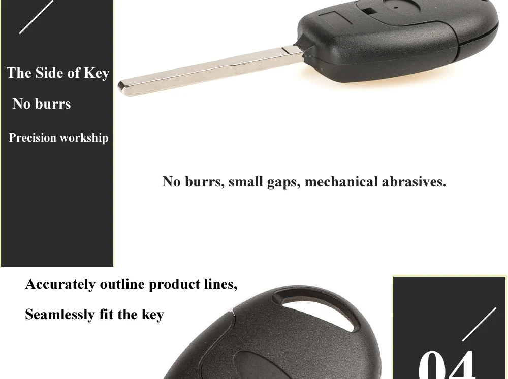 Keyforkess Shell chiave a distanza per auto a 3 pulsanti per Ford Mondeo Focus 2 3 Festiva Fiesta Transit Key Remote Case con lama FO21 HU101 - H3abb39786c0e41bba1d39dd539348668A