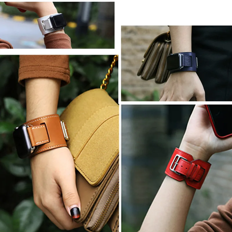 Ремешок кожаный для Apple Watch Band браслет iWatch Series 5 4 3 2 1 42 мм 38 40 44 мм|Ремешки часов| |