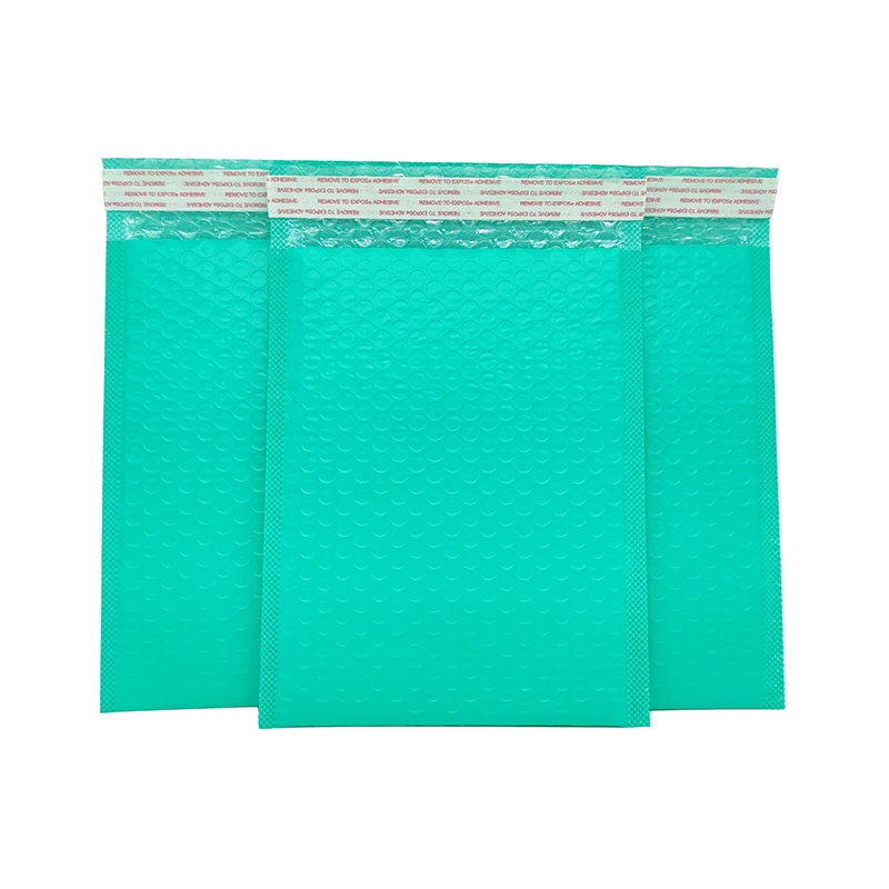 Bolsa de burbujas de espuma verde a prueba de golpes, 50 Uds., bolsa de amortiguación, película de coextrusión mate, venta al por mayor