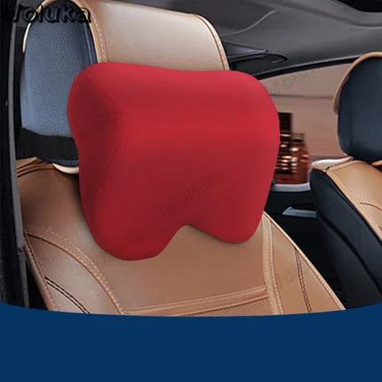 Headrest Car Neck Pillow Seat lumbar Pillow in auto back Memory Foam Fabric For chair Support Cushion covers CD50 Q05 - Цвет: Золотой