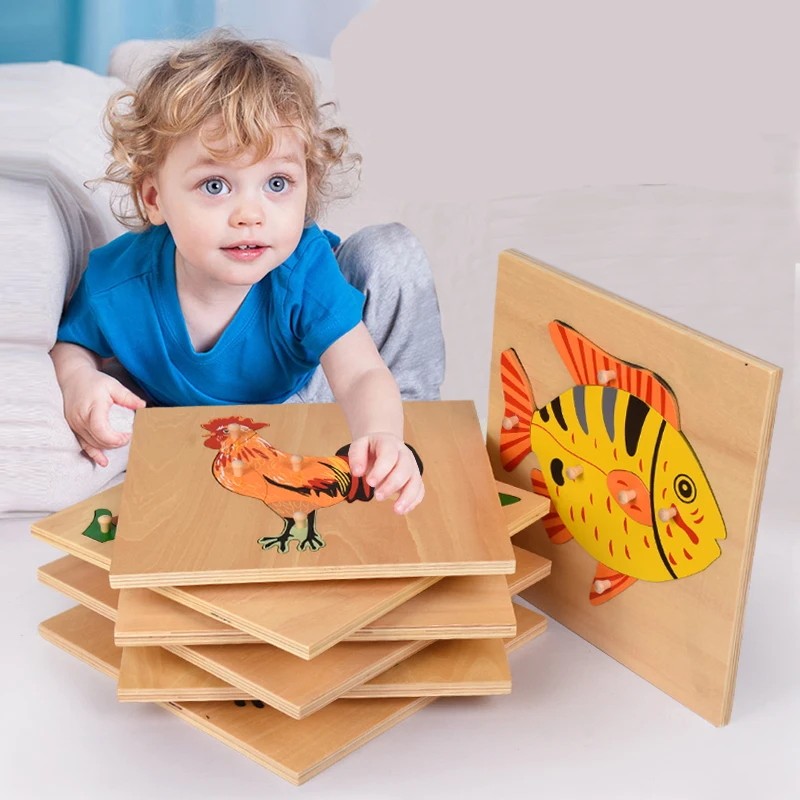 Baby Toy Kids Montessori Cartoon Animal Bird Puzzles for Children Wood for Early Childhood Education Preschool Training Learning — view 5