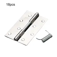 18pcs Door Hinges 304 Stainless Steel Polished Door Hinges With Spring For Home Restroom Bedroom Hall Balcony