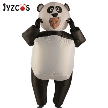 

JYZCOS Cute Cartoon Panda Inflatable Panda Costume Anime Cosplay Outfit with Glove Halloween Party Fncy Jumpsuit for Adult Kids