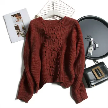 

Wool Blend Warm Woman Sweaters Prairie Chic Appliques 2020 Fall Winter Fashion Womens Knit Pullover Autumn Vintage Sweater