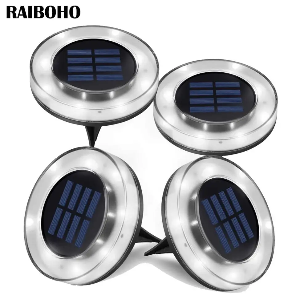 4 шт. на солнечных батареях дисковые огни 8LED солнечные для улицы