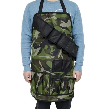 

Outdoor Camouflage Barbecue Picnic Apron Waterproof Multifunction BBQ Grill Beer Condiment Holder Multi-pockets Utensil Set