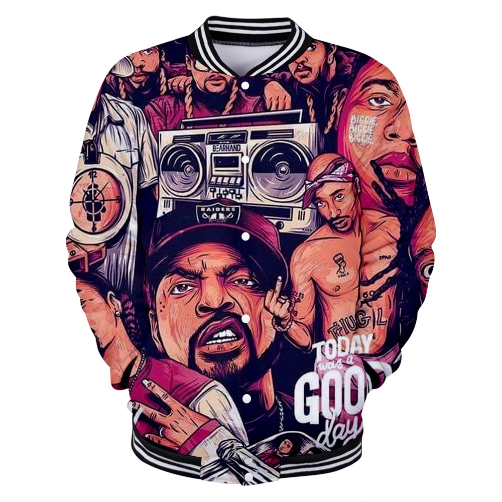 

Frdum Tommy Notorious B.I.G. Men Baseball Jacket 3D Print Biggie Smalls Rapper Mens College Varsity Jacket Men Veste