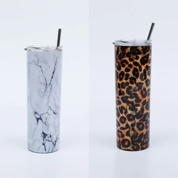 

10pcs/lot 20oz Skinny Mug Tumbler Stainless Steel 2 Wall Vacuum Insulated Straight Cup Bottle Glass Free Colorful Plastic Straws