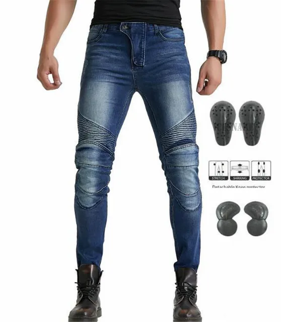 Green Motorcycle Pants Men Motocross Racing Trousers Cargo Jeans Touring Riding Pantalon Moto Pants Motorcycle Equipment Pants JES-17 Blue upgrade