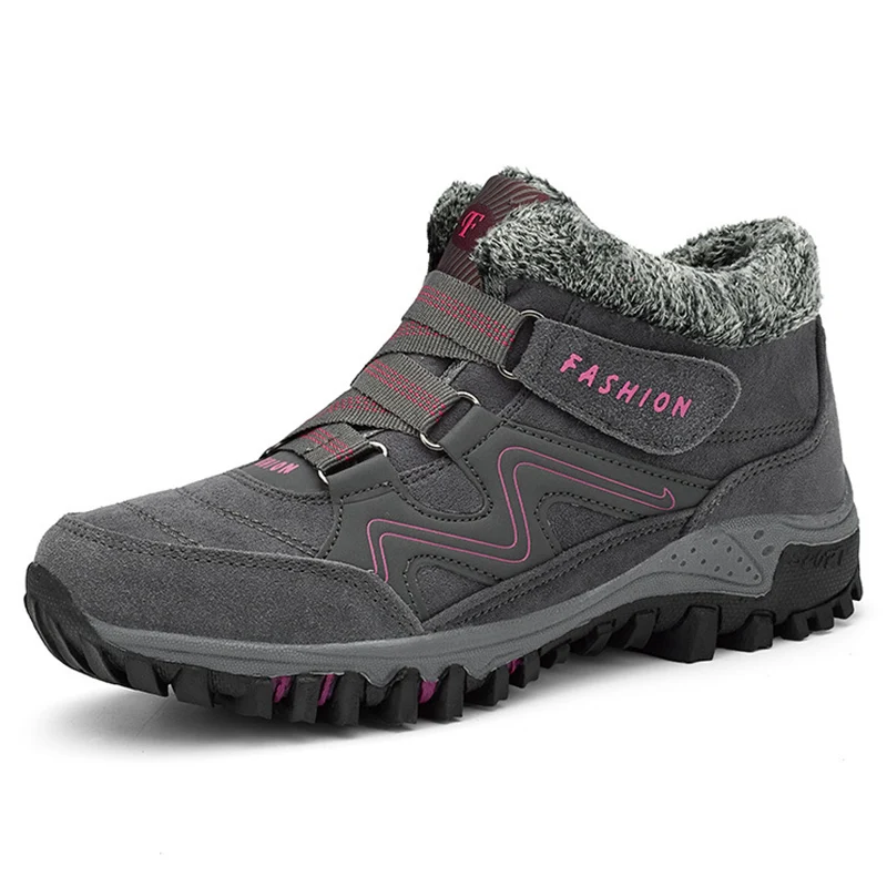 Men'S Winter Sneakers Hiking Ankle Boots For Men Snow Boots Warm Push Inside Casual Winter Shoes Safty Work Shoes Mans Footwear - Цвет: 9907Gray