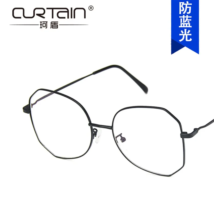Anti-blue metal lens frame new flat light mirror female irregular glasses frame can be matched with myopia kick-off