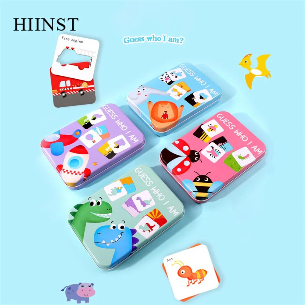 HIINST детские развивающие игрушки-головоломки деревянные Мультяшные животные автомобиль деревянный раннее образование набор паззлов раннее развитие интеллекта игрушки