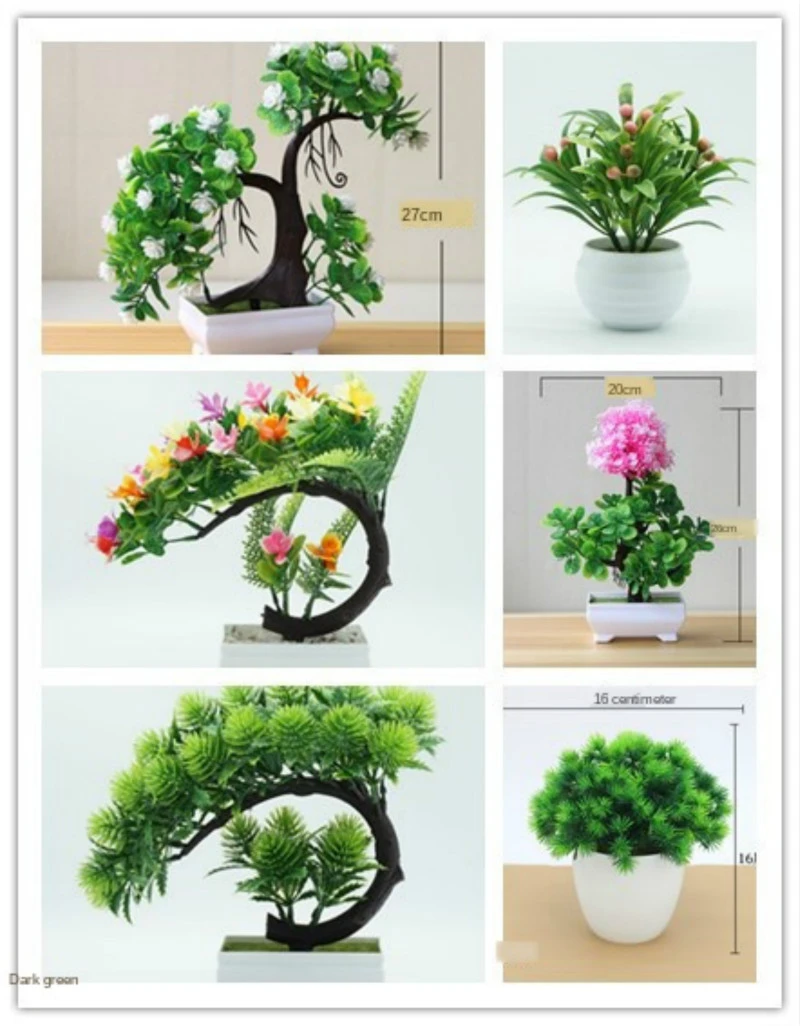 Artificial Fake Plants Bonsai Small Tree Pot With Potted Ornaments For