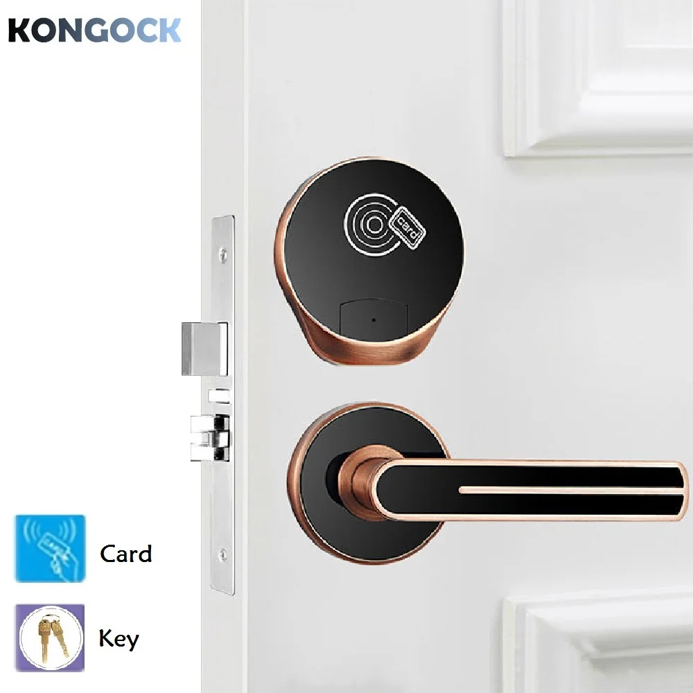 

Electronic split smart handle lock, card access wooden door lock for Home office and AirBNB, Inns