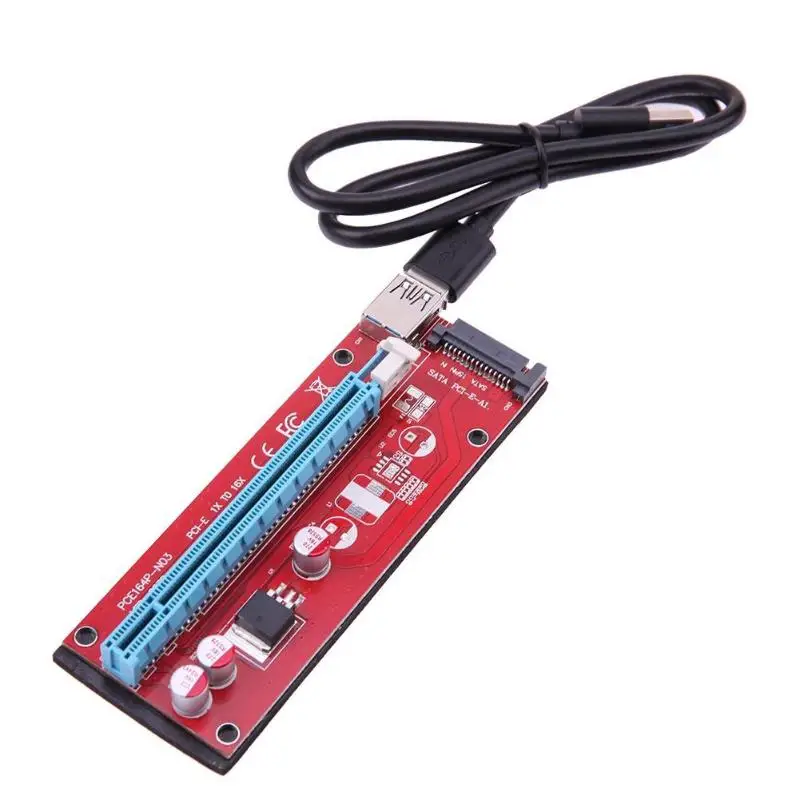 30cm/60cm USB 3.0 PCI-E 1x to16x Motherboard Extender Riser Card Adapter SATA 15Pin Power Cable for BTC LTC ETH Mining
